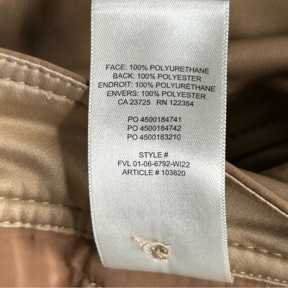 Aritzia Babaton Pleated Vegan Leather Pants Constant Camel Size 10 - Picture 8 of 12